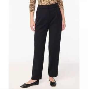 NWT J Crew Factory Pleated Straight Leg Trouser Pant Black 4